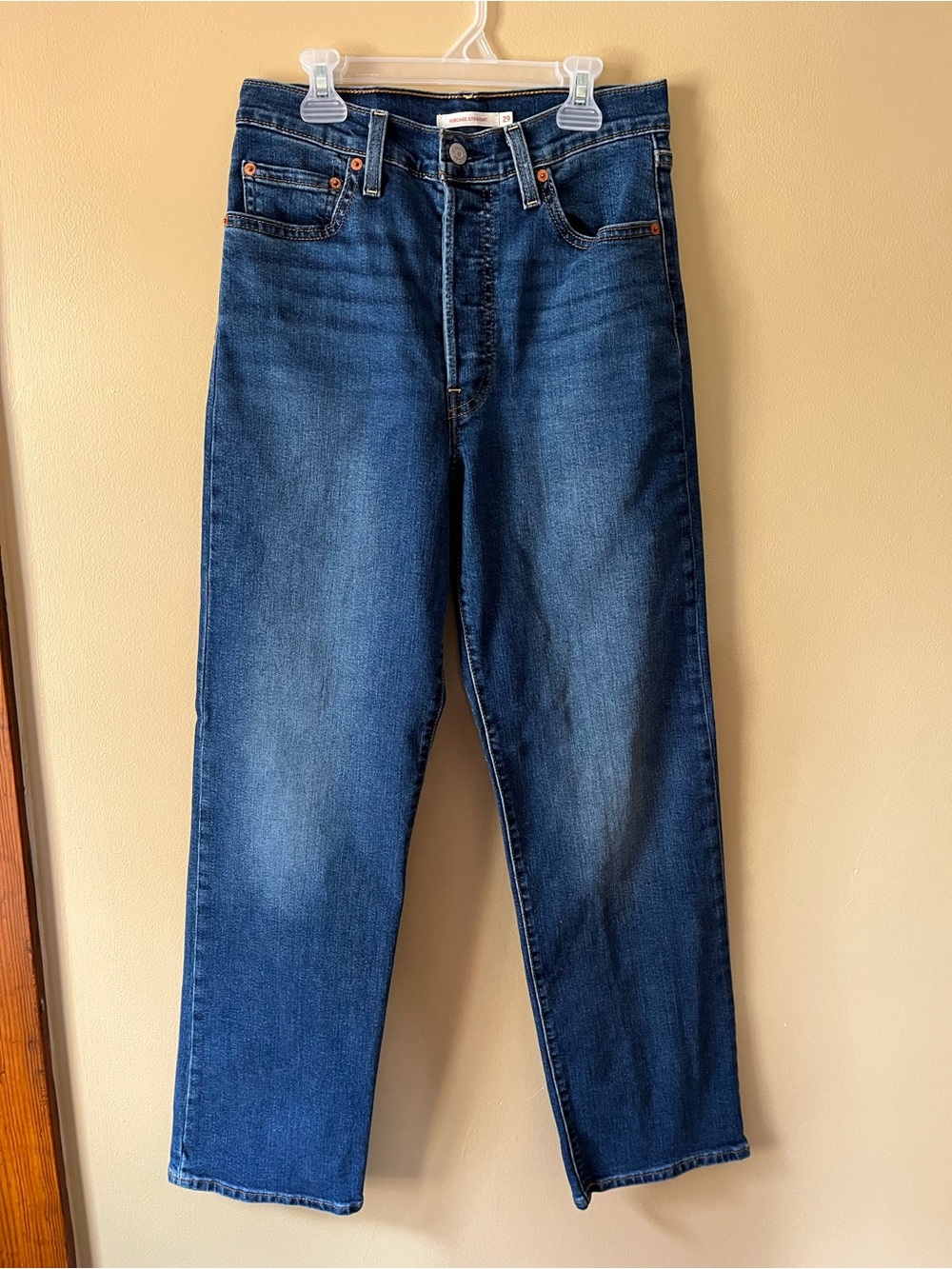 Levi's Ribcage Straight Blue Jeans